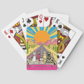 Jeu De Cartes Retro Cats on Vacation Take a Road Trip (dos)