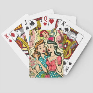 Jeu De Cartes Retro Cute Girly Comics