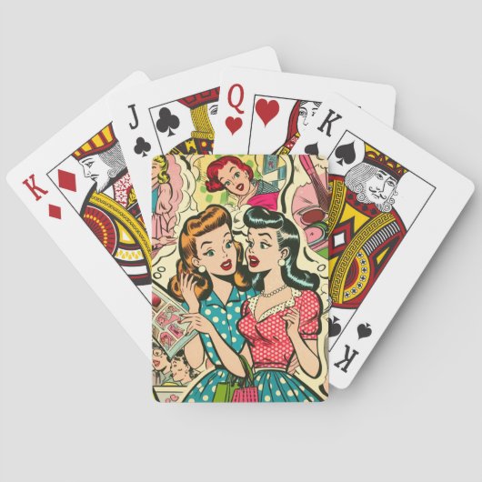 Jeu De Cartes Retro Cute Girly Comics (dos)