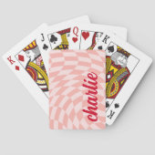 Jeu De Cartes Rétro damboard tourbillon clair rouge rose pâle (dos)