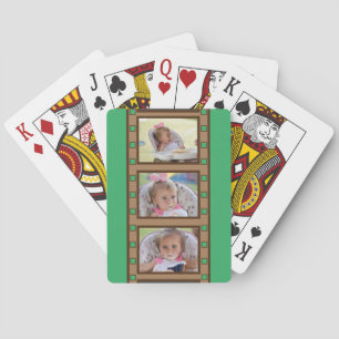 Jeu De Cartes Retro Film Strip Add Up to 3 Photos Green