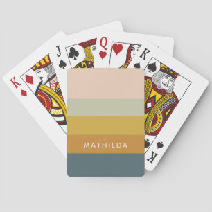 Jeu De Cartes Rétro Géométrique Bloc de Couleurs Pastel Personna