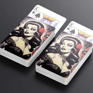 Jeu De Cartes Retro Halloween Goth Pin-up