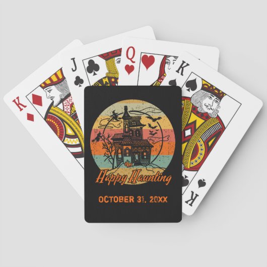 Jeu De Cartes Retro Halloween Happy Haunting Haunting Haunting H (dos)