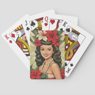 Jeu De Cartes Retro les années 50 Tropical Christmas Princesse