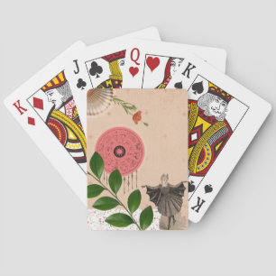 Jeu De Cartes Retro Moderne Vintage Collage Amusant rose mignon