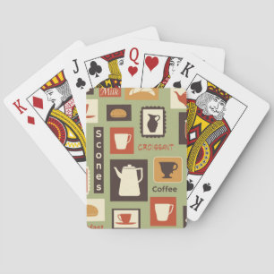 Jeu De Cartes Rétro motif avec des plats de cuisine pour le