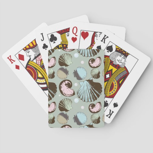 Jeu De Cartes Rétro motif de coquillage (dos)