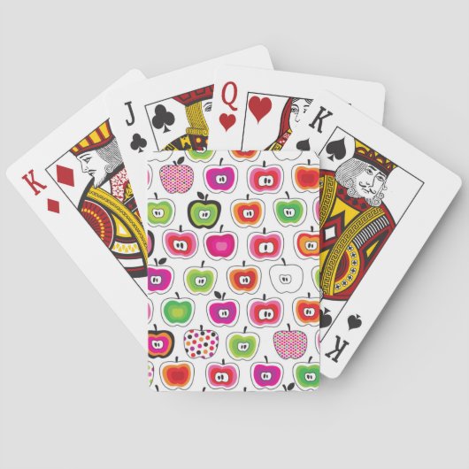 Jeu De Cartes Rétro motif mignon de pomme (dos)