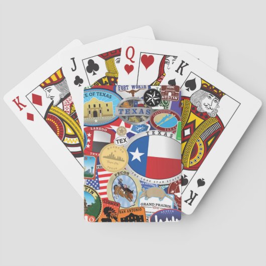 Jeu De Cartes Rétro motif vintage d'autocollant du Texas (dos)