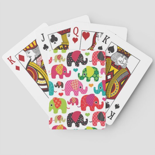 Jeu De Cartes rétro papier peint de motif d'enfants d'éléphant (dos)