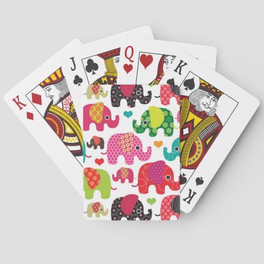 Jeu De Cartes rétro papier peint de motif d'enfants d'éléphant (dos)