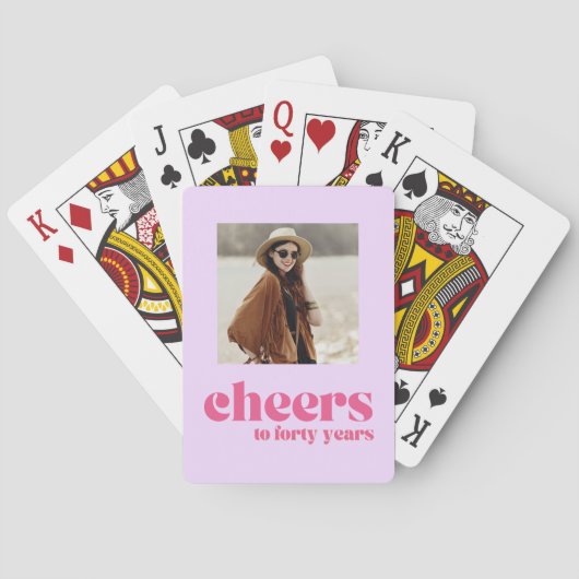 Jeu De Cartes Retro Purple & Pink, 40e anniversaire (dos)