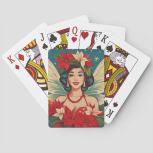 Jeu De Cartes Rétro Reine de Beauté Pin-Up de Noël Tropical des