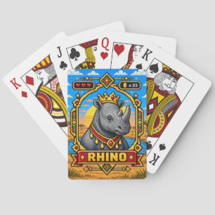 Jeu De Cartes Rétro Rhino 8-Bit en Pixel Art