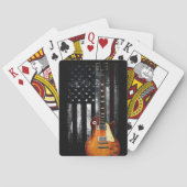 Jeu De Cartes Retro Rock N Roll American Flag Guitare (dos)