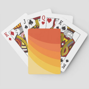 Jeu De Cartes Retro style jaune et orange rayons de soleil desig