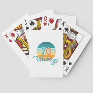 Jeu De Cartes Retro Sunset 70 Vintage en détresse