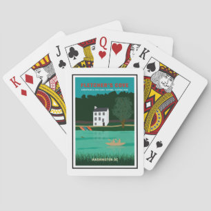Jeu De Cartes Retro Travel Poster Fletcher's Cove Washington DC