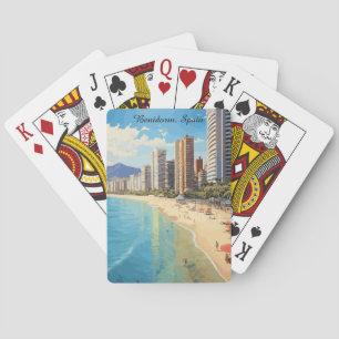 Jeu De Cartes Rétro Vintage Benidorm Espagne Voyage Méditerranée