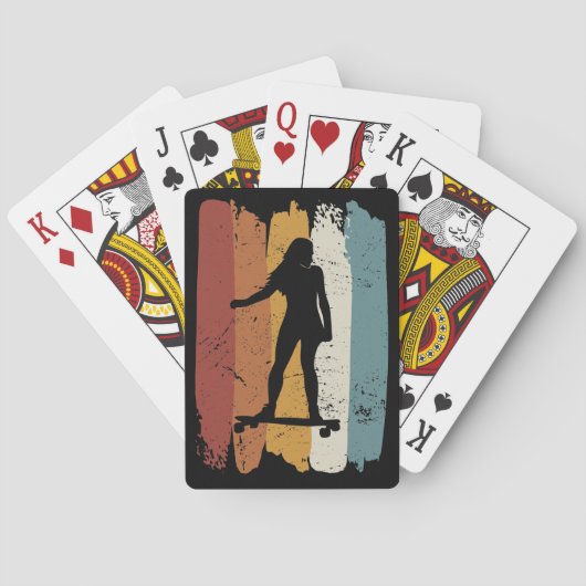Jeu De Cartes Retro vintage fille longue (dos)