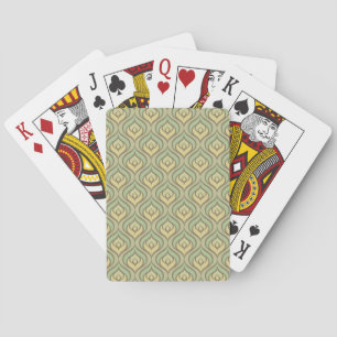 Jeu De Cartes Retro vintage green and yellow pattern