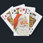 Jeu De Cartes Rétro Vintage Jolly Santa Claus de Christmas<br><div class="desc">Jouer aux cartes avec une photo rétro festive. Le vieux Père Noël Jolly avec ses joues rousses et son sourire chaleureux et amical. Un peu de nostalgie de l'ancienne école pour les vieux temps,  cette image rappelle les souvenirs des célébrations du passé de Noël.</div>