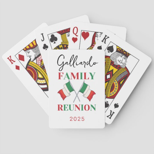 Jeu De Cartes Réunion de famille au drapeau italien (dos)