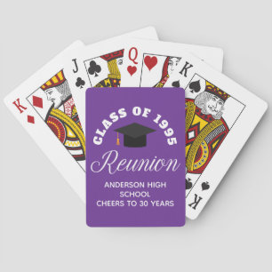 Jeu De Cartes Réunion du lycée violet fête personnalisée