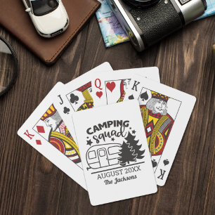 Jeu De Cartes Réunion familiale de l'équipe de camping avec remo