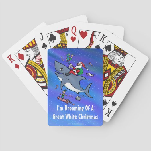 Jeu De Cartes Rêver D'Un Grand Noël De Requin Blanc (dos)