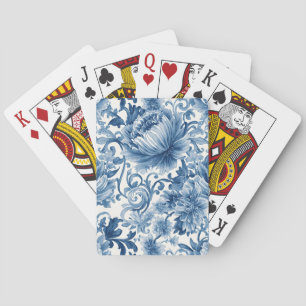 Jeu De Cartes Rêves bleus   Chinoiserie aquarelle florale