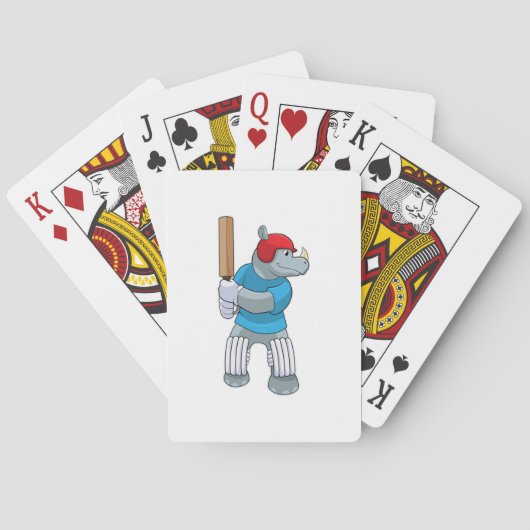 Jeu De Cartes Rhino au cricket avec chauve-souris de cricket (dos)