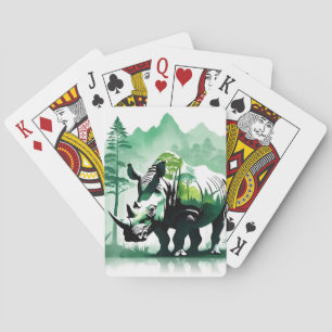 Jeu De Cartes Rhinoceros Faune Animaux Nature Forêt Montagne