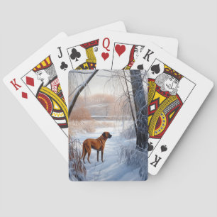 Jeu De Cartes Rhodesian Ridgeback Laisser Neige Noël