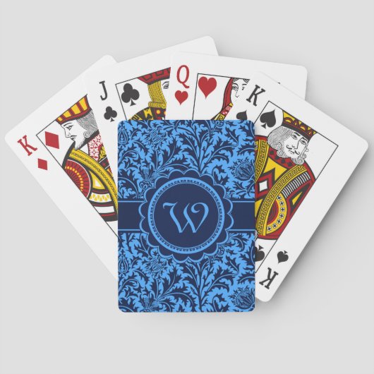 Jeu De Cartes Rich Elegant Blue Floral William Morris Pattern (dos)