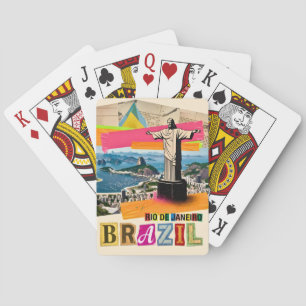 Jeu De Cartes Rio de Janeiro Brésil Christ Rétro Collage Voyage