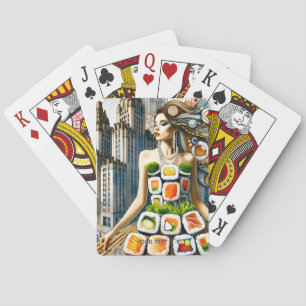 Jeu De Cartes Robe de sushi abstraite fantaisie mignonne