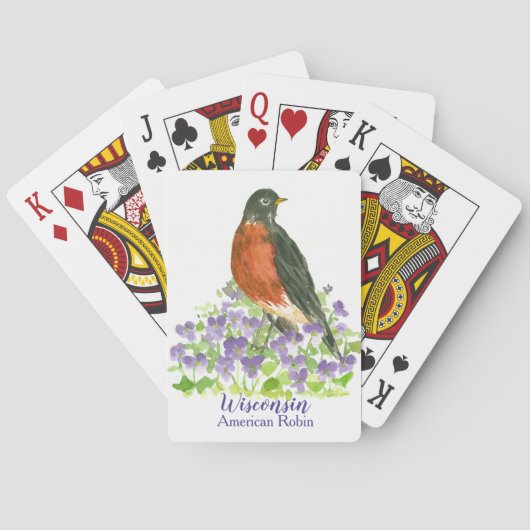 Jeu De Cartes Robin américain Oiseau du Wisconsin (dos)