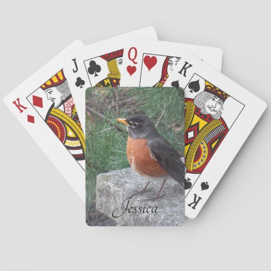 Jeu De Cartes Robin Photo Nom personnalisé  (dos)