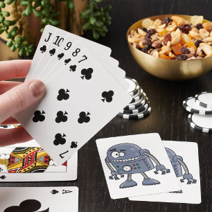 Jeu De Cartes Robot aux yeux drôles jouant aux cartes