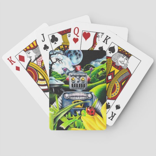 Jeu De Cartes Robot Invasion - Art de science-fiction (dos)