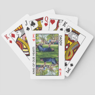 Jeu De Cartes Roi des cœurs Texte personnalisé et photo Fête des