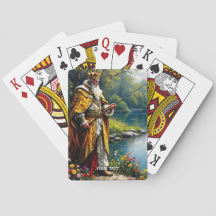 Jeu De Cartes Roi Fantastique Mignon Pêchant Dans La Rivière
