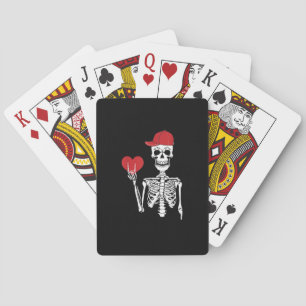 Jeu De Cartes Roll Skeleton Mains Coeur Valentines Jour Crâne