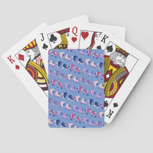 Jeu De Cartes Rollerskates rétro de charme bleu violet (dos)