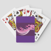 Jeu De Cartes Romantique Abstrait Coeurs Rose Design Sur Violet (dos)