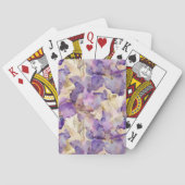 Jeu De Cartes Romantique violet or Iris Floral (dos)