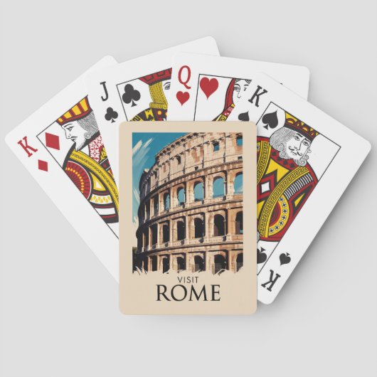 Jeu De Cartes Rome Italie Colisée Illustration Voyage Art (dos)