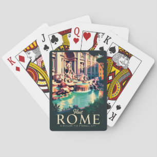 Jeu De Cartes Rome Italie Trevi Fontaine Illustration Voyage Art
